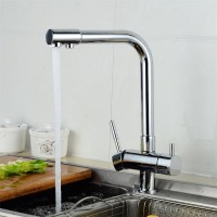 High Quality Oem Brand Fashion brass pure water filter health 3 way kitchen faucet